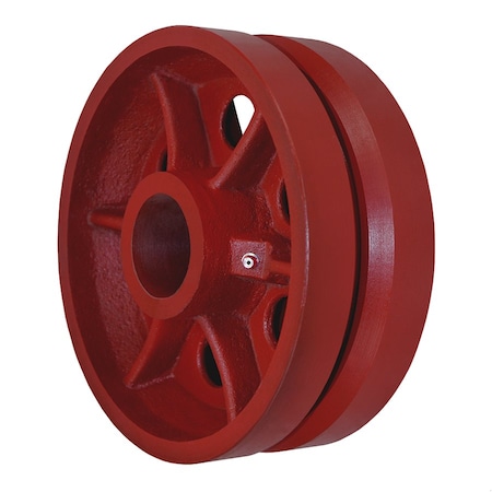 Durastar Wheel; 8X3 V-Groove Ductile Steel (Red); 1-15/16 Plain Bore; 2-3/16 Hu 830DVG86R